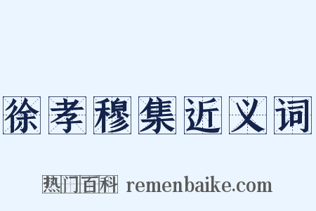 徐孝穆集近义词是什么意思的图片